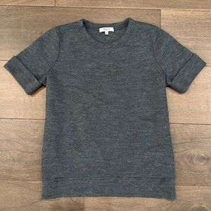 Madewell - Size Small - gray sweater shirt - high low bottom - cuffed sleeves